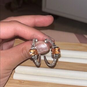 Elegant Silver and Gold Hoop Earrings